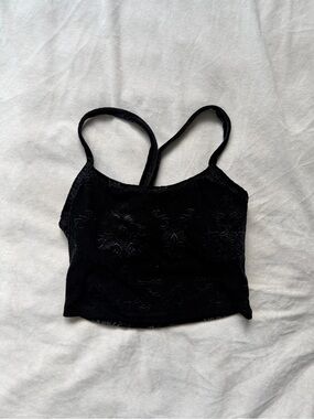 Beyond Yoga Black Embossed Cropped Tank Top (XS)